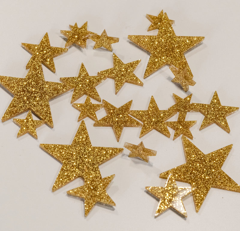 Floating Stars Glitter Gold-Large Sizes-Fills 1 GL for Your Vases-Incl –  Floating Pearls