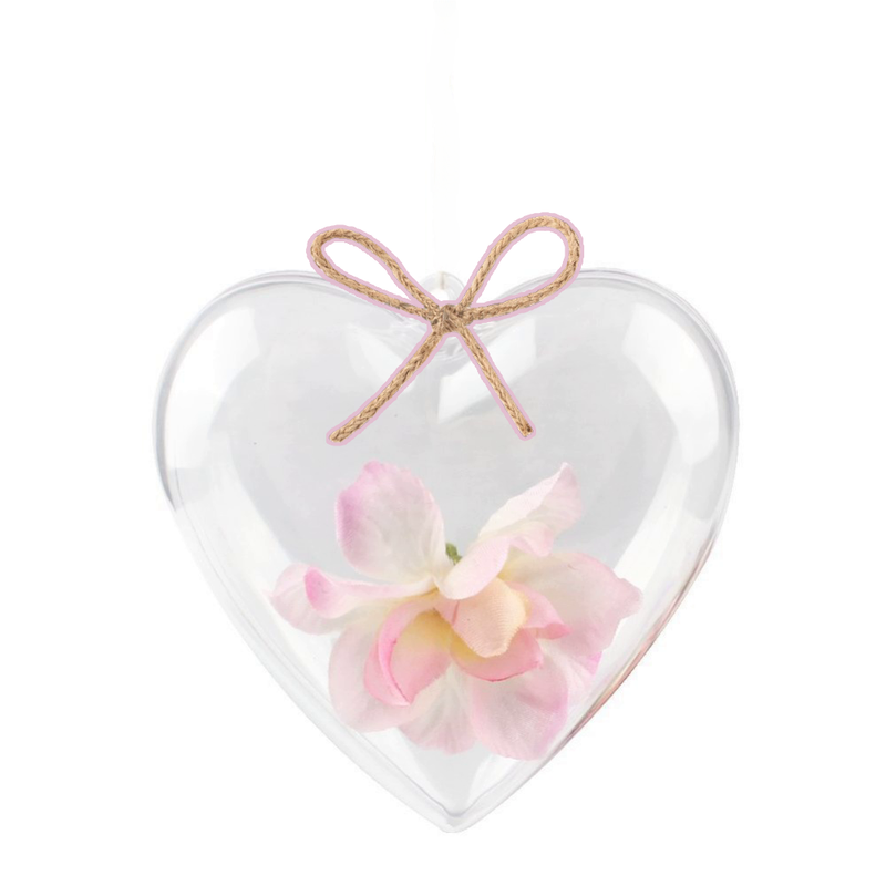 "Floating" Big Heart full of Your Choice of Pearls, Gems, or Flowers Color - Vase Decorations