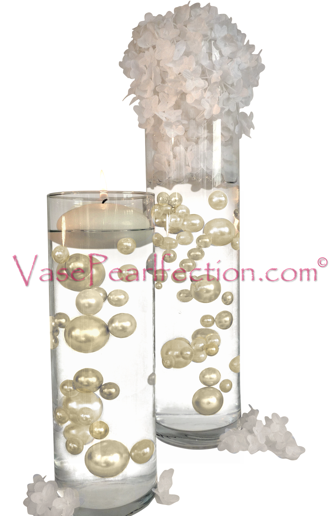 Bougies flottantes dorées de 3,1 po. Ensemble de 3 – Floating Pearls