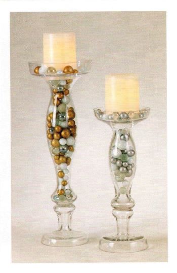 *Clearance* 80 Gold Theme Glass Marbles - No Hole Jumbo/Assorted Sizes Vase Fillers for Decorating Centerpieces