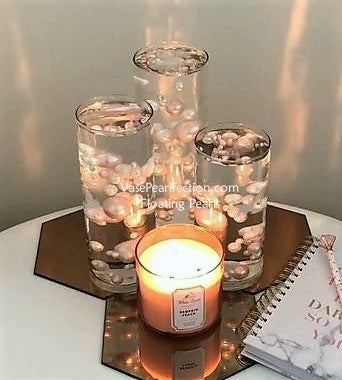 Rose Gold Pearls- Jumbo and Assorted sizes vase decorations – Floating  Pearls