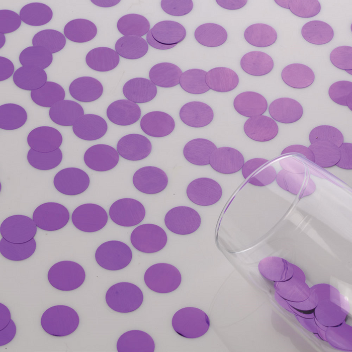 Confettis flottants violet métallique avec option guirlande lumineuse - décorations de vase et dispersion de table