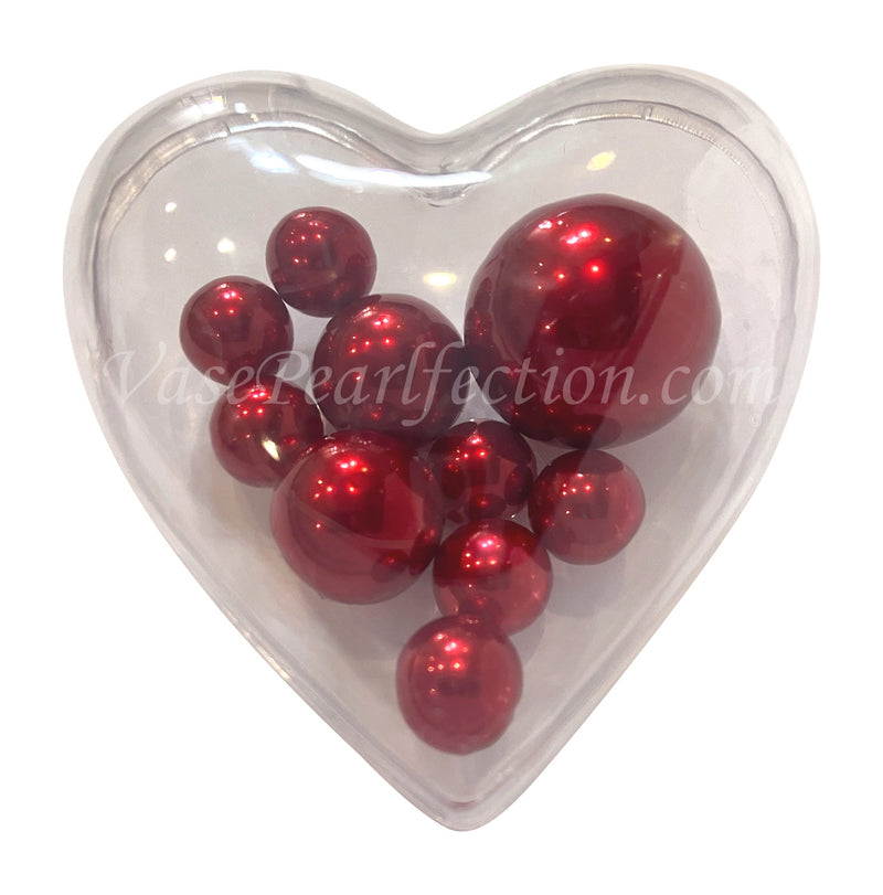 Red Heart shaped Vase Filling Red White Pearl Floating - Temu