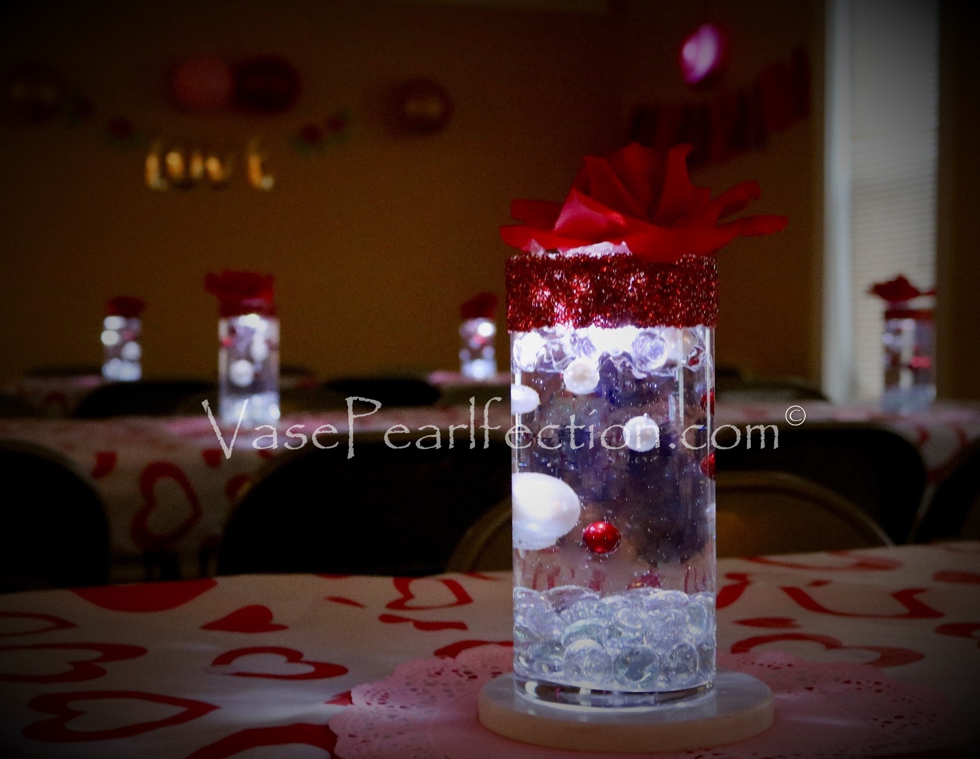 Red Pearls - Jumbo/Assorted Sizes Vase Decorations - to Float The Pearls Order T