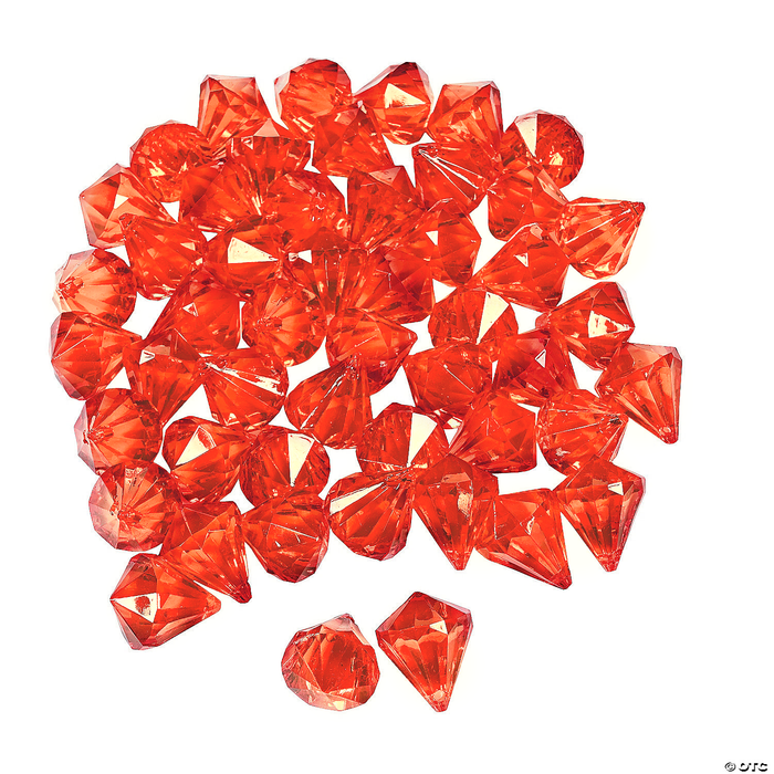 *CLEARANCE* 1 LB. Orange Sparkling Diamond Gems - Jumbo Vase Decorations and Table Scatter
